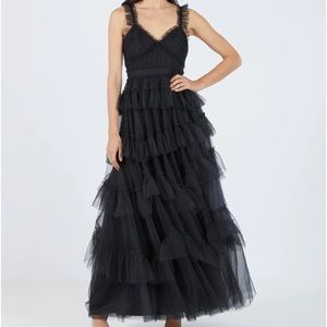 BCBG Luna Ruffled Evening Dress